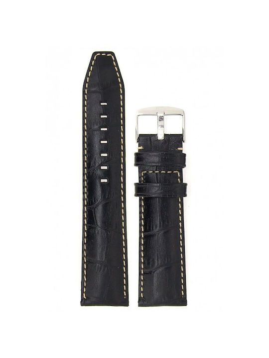 Indianna Leather Strap Black 22mm