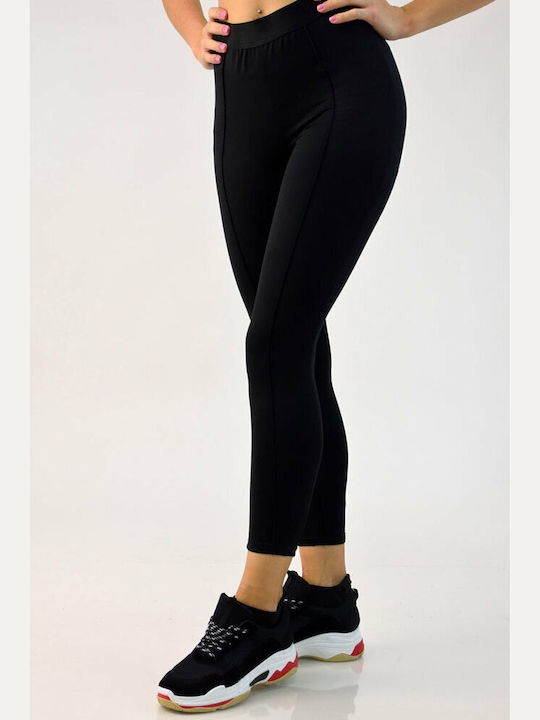 First Woman Women's Cropped Legging High Waisted Black