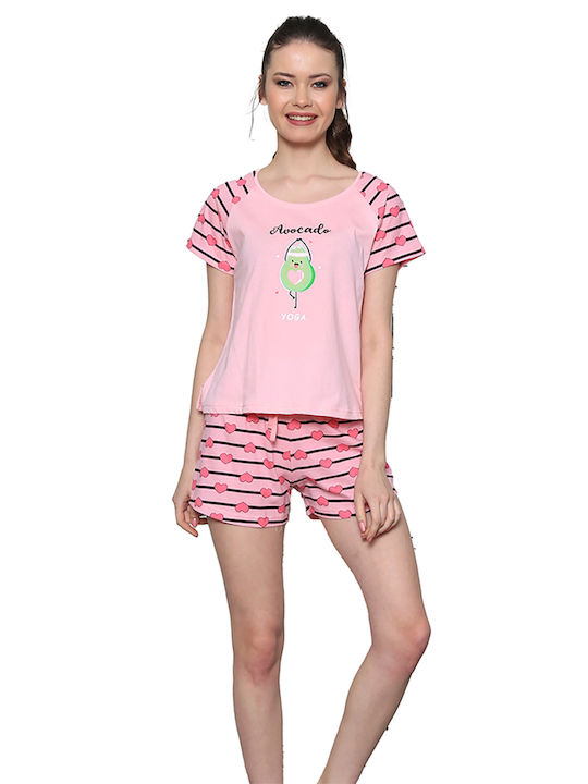 Vienetta Secret Summer Women's Pyjama Set Cotton Pink Vienetta Vienetta