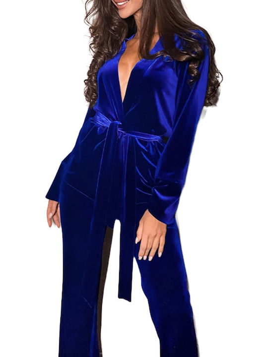 La Lolita Amsterdam Winter Women's Pyjama Set Blue Leyla