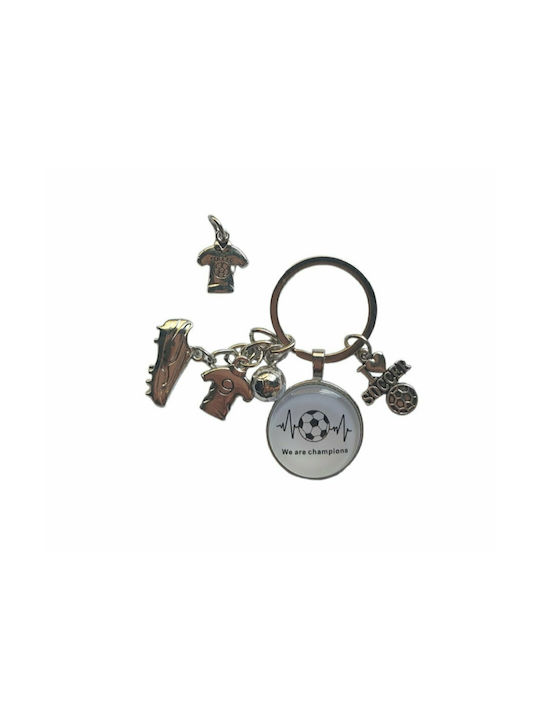 Keychain ” We Are Champions “ Metalic Argintiu