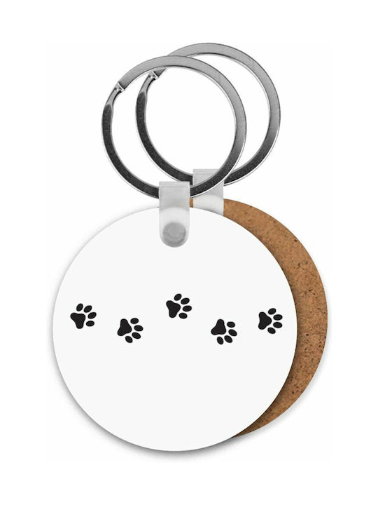 Keychain Paw Wooden