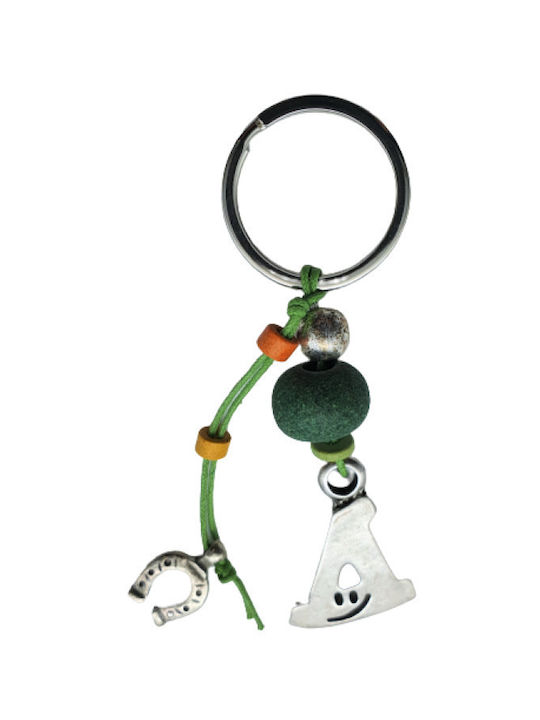 Keychain Metallic Monogram Green