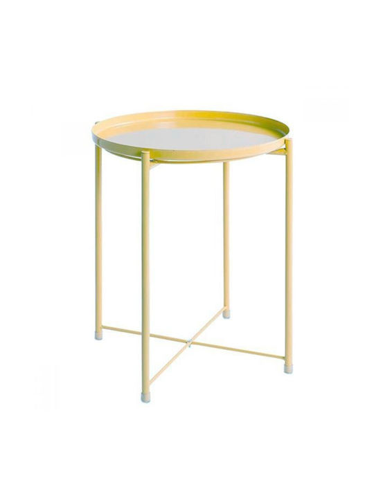 Round Metal Side Table Yellow L25xW25xH42cm