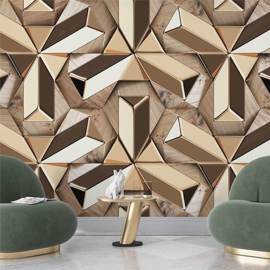 Self-adhesive Wall Mural Vinyl Gold 450x270cm Washable