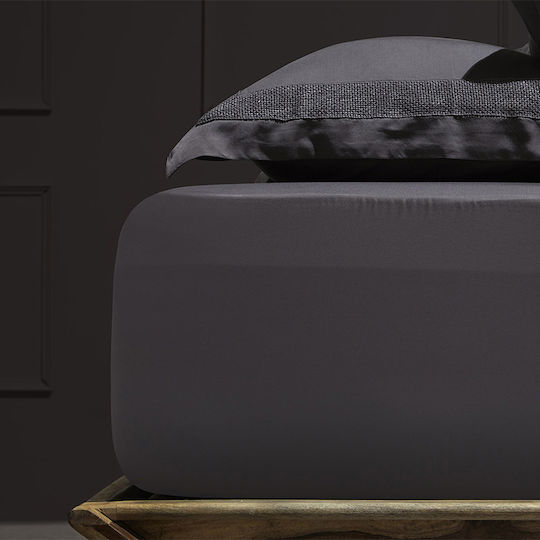 Hauz Σεντόνι King Size με Λάστιχο 180x200+40εκ. Grey