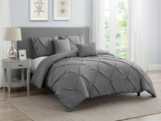 Olia Home Σετ Υπέρδιπλο 234x244εκ. Γκρί 5τμχ