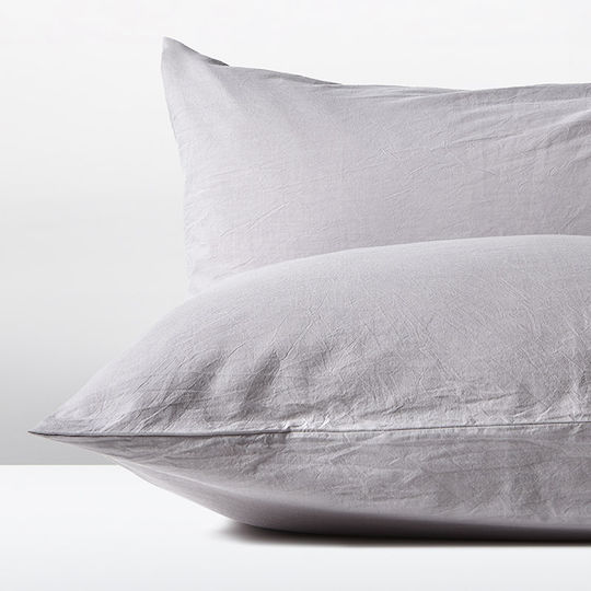 Aigaion Сет Калъфки за Възглавници с корица за плик Сив 51x91см.