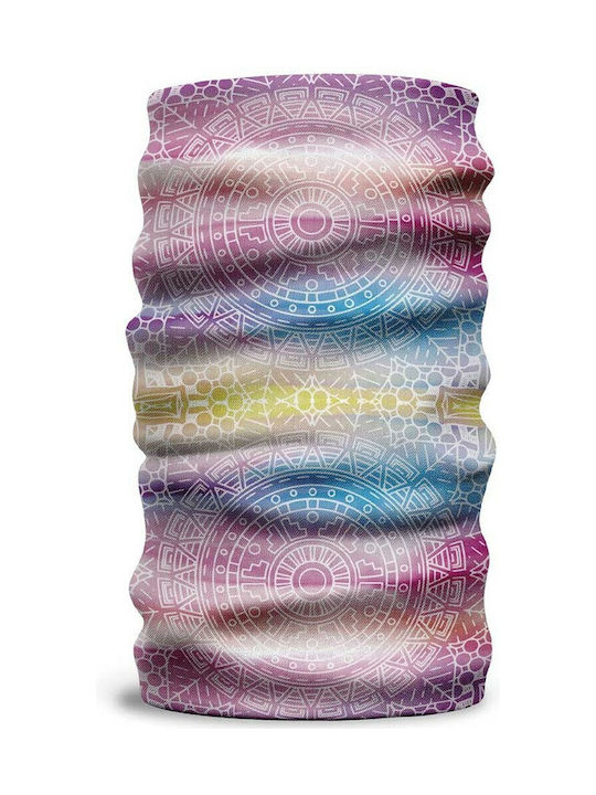 Matt Scarf Micro Mandala Шал за Врат за Мотоциклетист от Полиестер Многоцветен