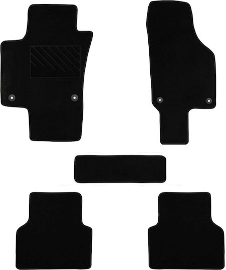 Autopataki Set of Front and Rear Mats 5pcs for Volkswagen Touran 2003 2015 Black