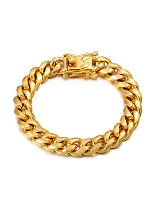 Chain Hand Cuban made of Steel Gold-Plated Thick Thickness 13mm