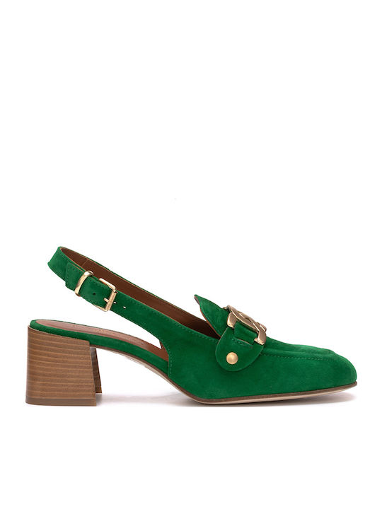 Pumps mit Riemchen Grün