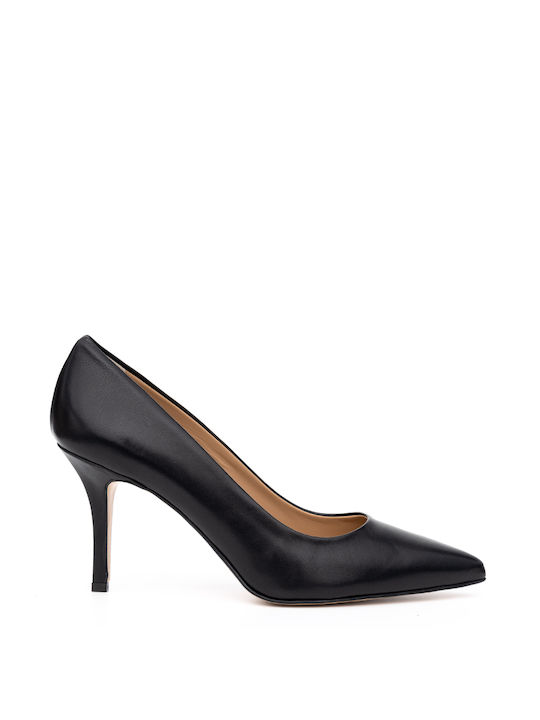 Philippe Lang Leather Pointed Toe Black Heels