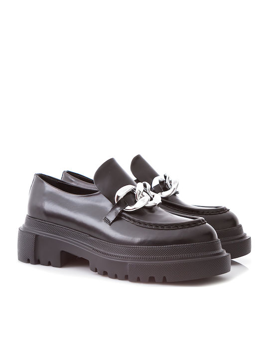 Aris Tsoubos Chain Дамски мокасини BLACK LEATHER