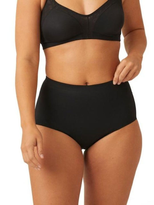 Naturana High-waisted Women's Slip Seamless with Lace Black