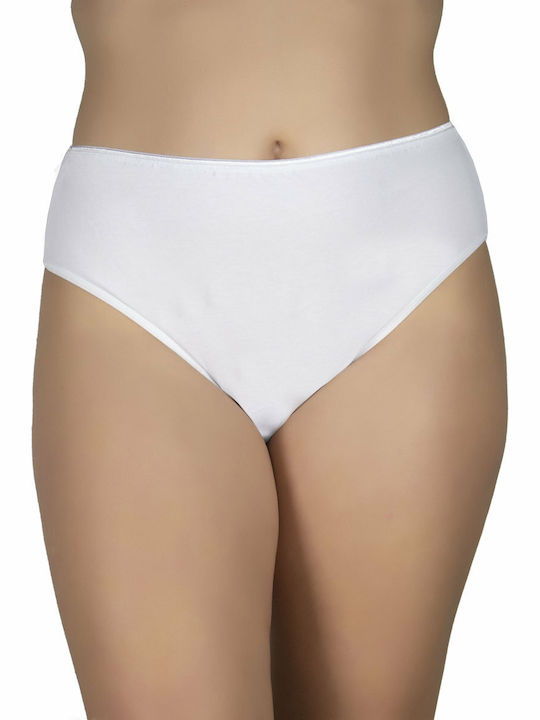 Tai Plus Βαμβακερά Talie înaltă Femei Slip MultiPack Albe