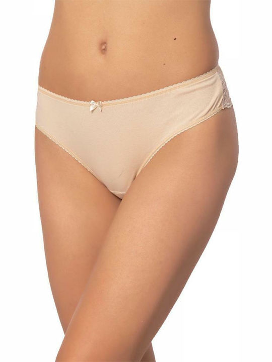 Norddiva Cotton Women's Brazil with Lace Beige