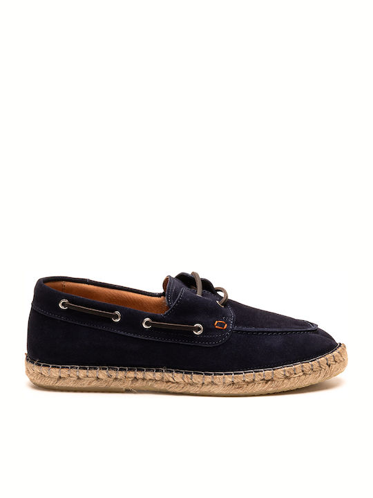 Leder Herren Espadrilles in Blau Farbe