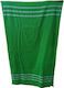 Cavalieri Beach Towel Cotton Green with Fringes 165x90cm.