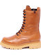 Happy Walk Leather Women's Ankle Boots Tabac Brown