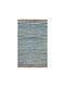 Rug Rectangular Summer from Jute with Fringes Light Blue