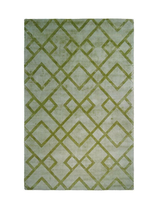 Handmade Rug Rectangular Green