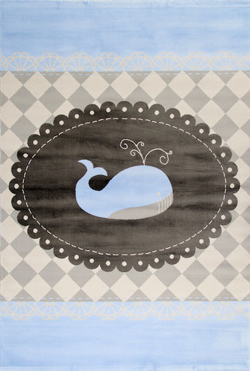 Vasilas Home Kinder Teppich Hellblau 200x200cm