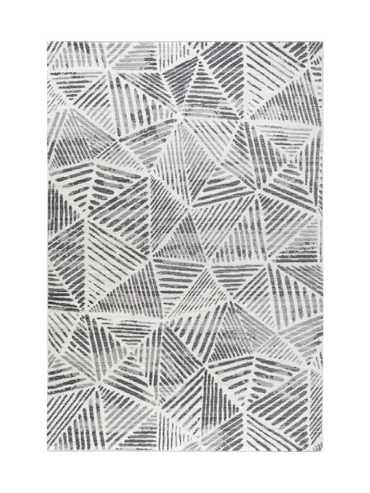 Modern Cotton Bedroom Rugs Set Gray MYSTICPOL4023SILBEDSET 3pcs