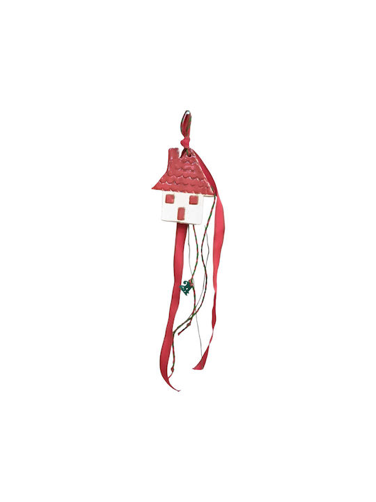 Handmade Hanging Lucky Charm Home Red Ceramic 2024 9x10cm 1pcs