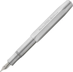 Kaweco Steel Sport Writing Pen Extra Broad Silver with Blue Ink