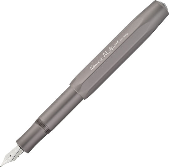 Kaweco Stilou Extra Larg Gri Din Aluminiu Cu Cerneală Roșie