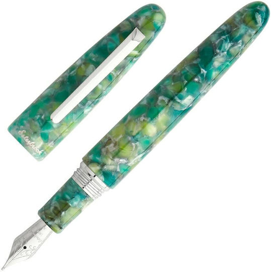Esterbrook Pens Esterbrook Estie Sea Glass Pt Oversize Πένα Γραφής Medium Πράσινη Γυάλινη με Μπλε Μελάνι