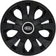 Jestic Car Hubcap Set with Kia Emblem 15" 4pcs Black
