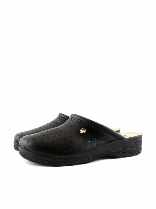 Leather Anatomic Clogs Black