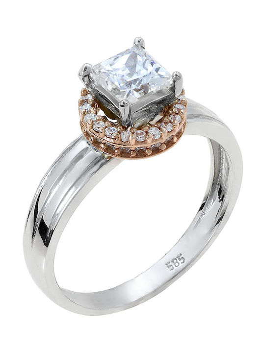 Single Stone from White Gold 14K