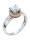 Single Stone from White Gold 14K