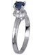Single Stone Ring in White Gold 18K with Sapphire and Diamonds
