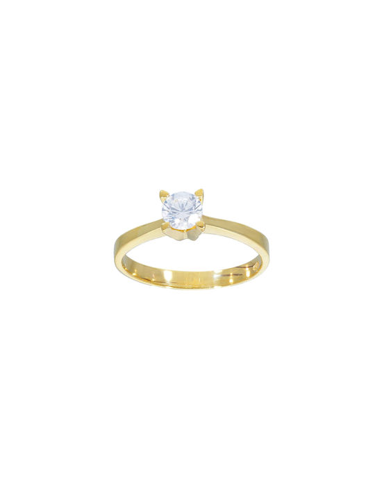 Mentzos Single Stone from Gold 14K