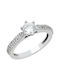 Savvidis Single Stone from White Gold 14K