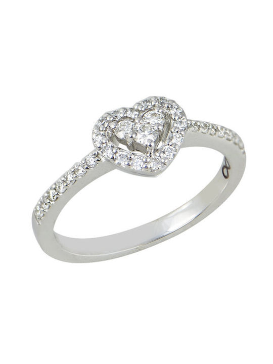 Savvidis Single Stone Ring made of White Gold 18K with Diamond