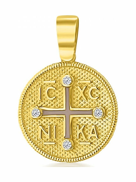 Chrilia Μενταγιόν Παιδικό Φυλαχτό Κωνσταντινάτο από Χρυσό 9K ME2248