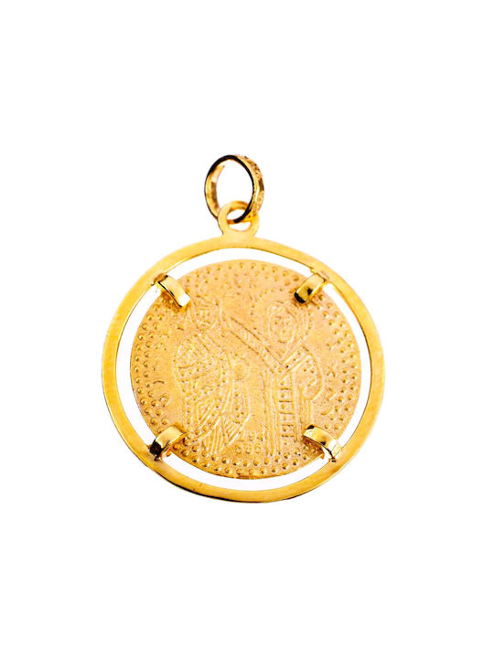 Pendant Kids Talisman Double Sided Constantine from Gold 14K ΦΛ3269