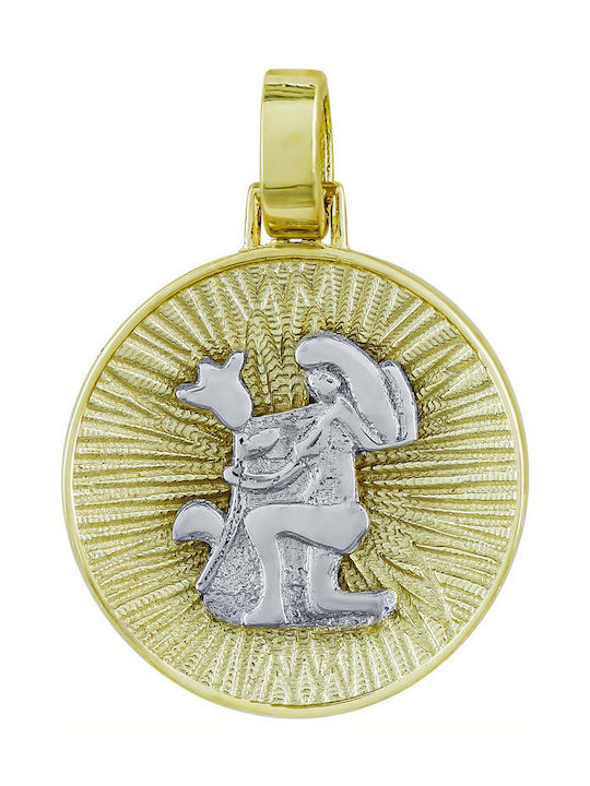 Anhänger Kinder Amulett Beidseitig Konstantinato aus Gold 14K ZD230