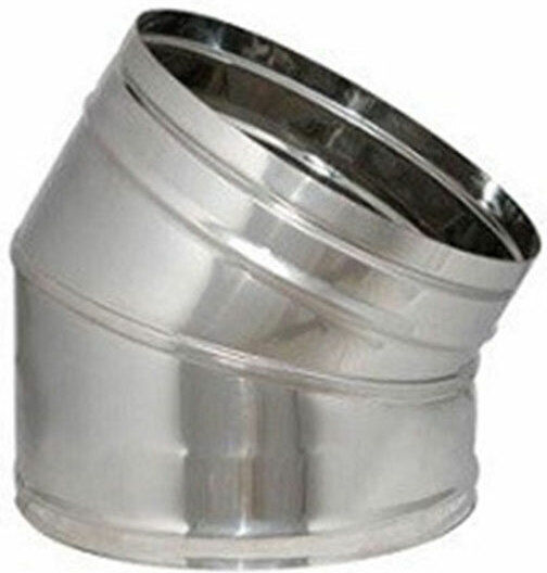 Ημιγωνία Σύνδεσης Καπνοδόχου Inox 230mm Ασημί