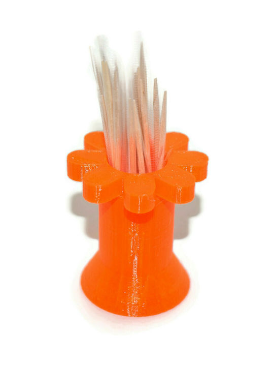 Wep 3d Θήκη για Οδοντογλυφίδες Πλαστική σε Πορτοκαλί Χρώμα