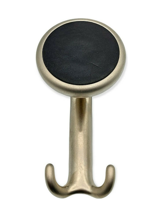 Mital Wall Hanger Metal 2 Hooks Gold 8x6x16cm