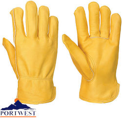 Gloves for Work Driver Yellow Leather