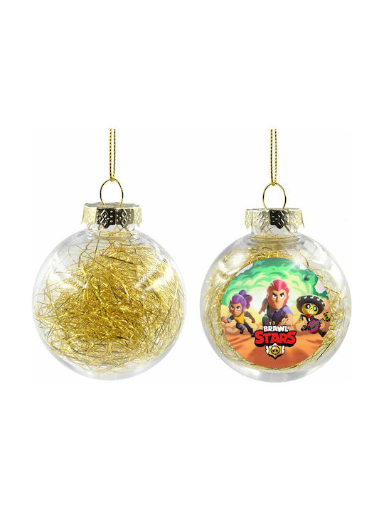 Weihnachtshänger Kugel Ornament Plastik Gold 8cm