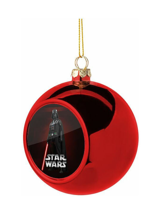 Darth Vader Hängendes Kugel Ornament Ornament Kunststoff Rot 8cm