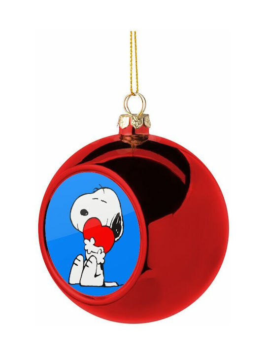 Snoopy Μπάλα Πλαστική Κόκκινη 8cm
